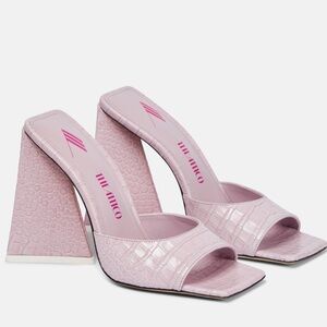 The Attico | BRAND NEW! Devon Croc Leather Heels In Lilac/Pastel Pink Sz: 37
